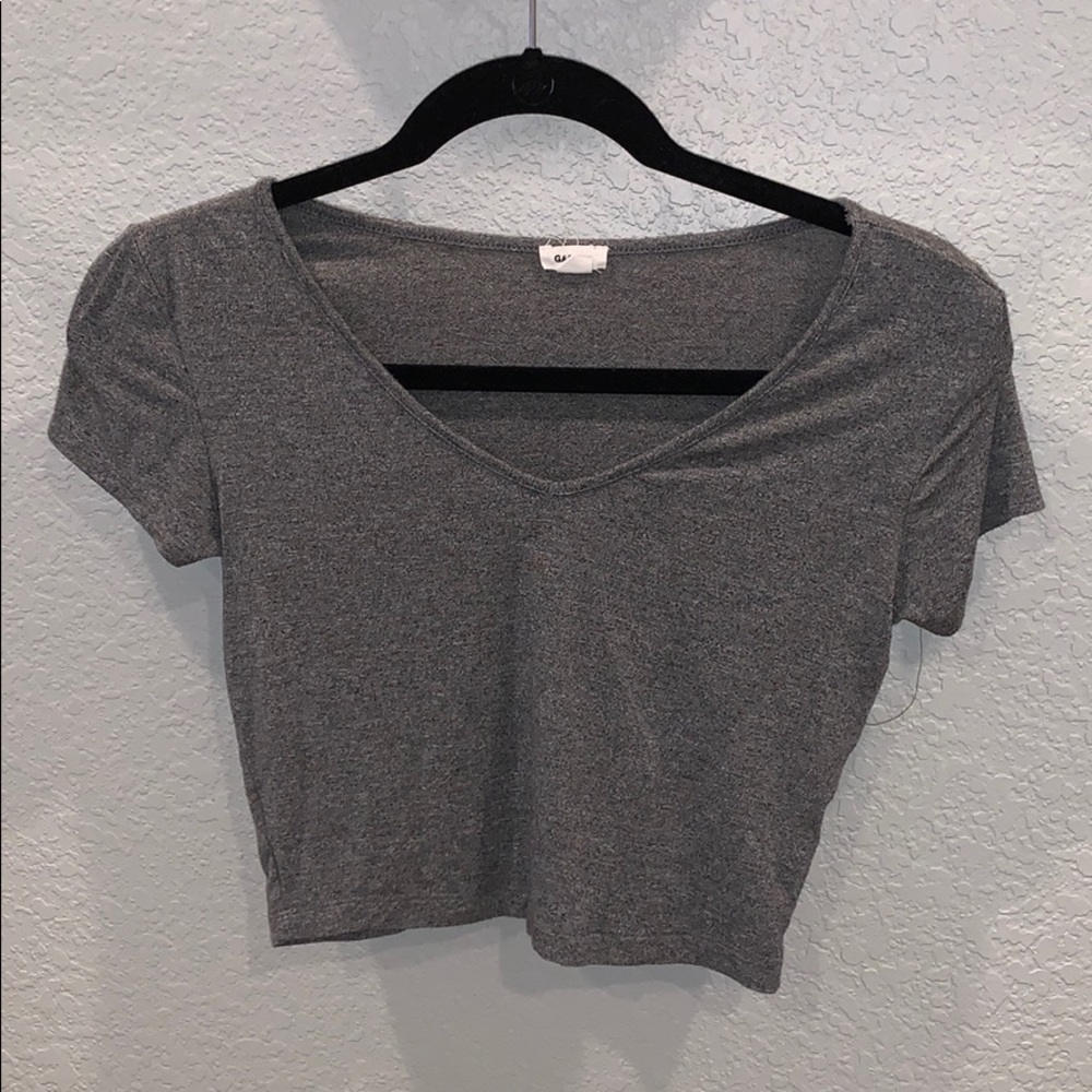 Grey soft crop top